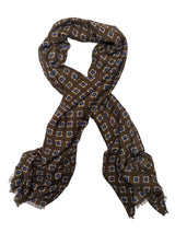Battisti Scarf Brown Floret/Dot Modal/Cashmere whisper