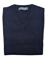 The Wardrobe Sweater S Navy V-neck Pure Cashmere