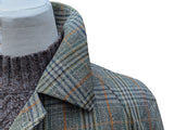 Vintage Dunn & Co. Ballantyne Balmacaan Raglan Coat L/XL 42/44R Earthy Sage Plaid 3-button pure wool