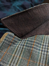 Vintage Dunn & Co. Ballantyne Balmacaan Raglan Coat L/XL 42/44R Earthy Sage Plaid 3-button pure wool