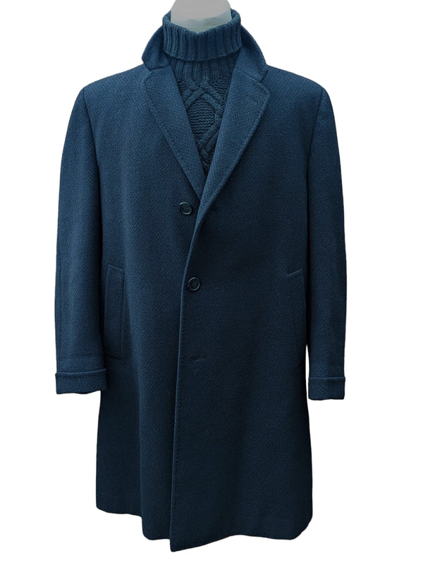 Vintage Chester Barrie Coat 44R Midnight Weave 3-button Pure Heavy Wool