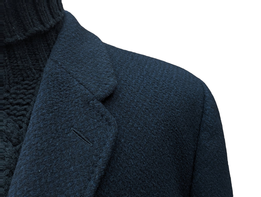 【90's】Wool Maxi Chester Coat / Dark Gray Vintage Wool Long Chester Coat Dark Gray Wool size 62 Used