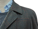 Vintage Dunn & Co. Balmacaan Coat 40/42 Dark Brown Plaid Crombie wool