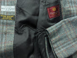Vintage Dunn & Co. (Fox Brothers/Marling Evans) Balmacaan Coat L/42 Grey with Burgundy Plaid 3-button pure wool