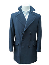 Dhobi English Pea Coat S/38R Navy Blue Pure Heavy Wool