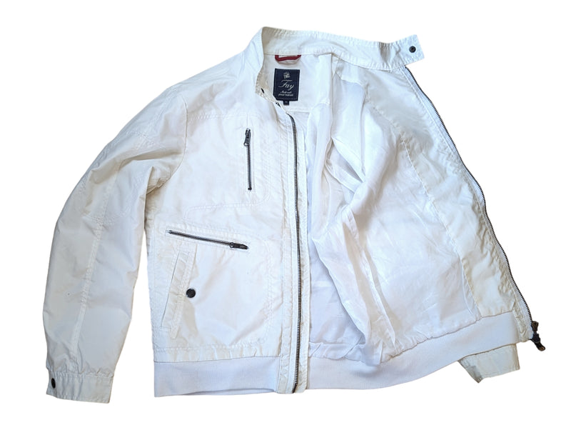 Fay Biker Jacket S/M White Poliamide