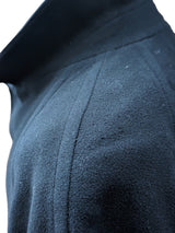 Vintage Navy Blue Raglan Coat 46R Wool/Cashmere Made in Italy