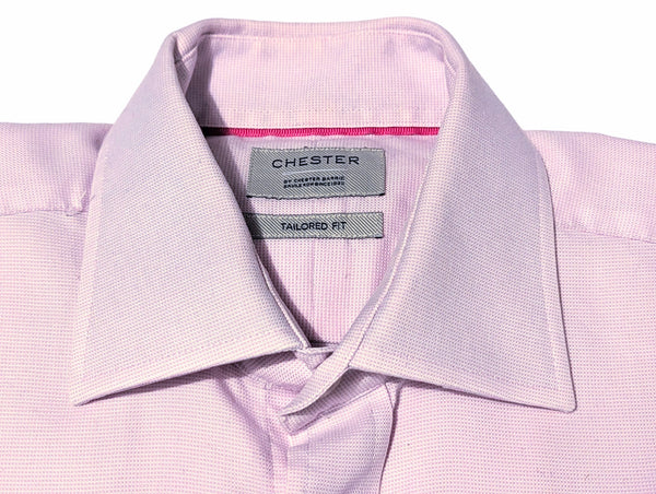 Chester Barrie Dress Shirt 15.5 Pink Spread Collar Cotton