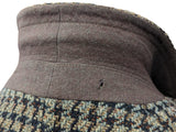 Vintage Marlsbro Tweed Balmacaan Coat L/XL Beige Bold Check 3-button pure wool