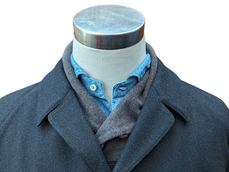 Vintage Burton Royal Warrant Raglan Coat XL/44 Lovat Blue Melange 3-button pure wool