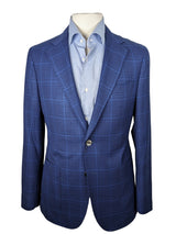 Benjamin Reda Sport Coat Royal Blue Windowpane 2-button Soft Shoulder Wool