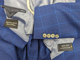 Benjamin Reda Sport Coat Royal Blue Windowpane 2-button Soft Shoulder Wool