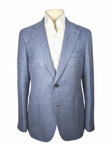 Benjamin VBC Sport Coat Sky Blue Weave 2-button Soft Shoulder Linen/Wool