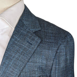 Benjamin Botto Sport Coat Teal Blue Weave 2-button Soft Shoulder Bamboo