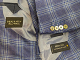 Benjamin Reda Sport Coat Blue Plaid 2-button Soft Shoulder Silk/Wool