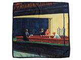 Battisti Pocket Square / Bandana Hopper The Nighthawks Art Painting Pure Silk