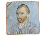 Battisti Pocket Square / Bandana Van Gogh Self-Portrait Fine Art Painting Pure Silk