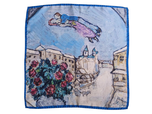 Battisti Pocket Square / Neckerchief Chagall Lovers in the Sky