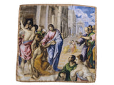 Battisti Pocket Square / Bandana El Greco Christ Heals the Blind Fine Art Painting Pure Silk