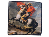 Battisti Pocket Square / Bandana Jacques-Louis David Napoleon Alps Art Painting Pure Silk