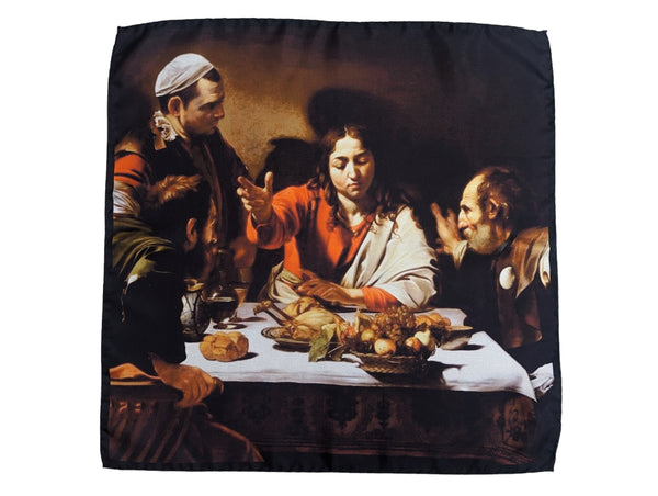 Battisti Pocket Square / Neckerchief Caravaggio Supper at Emmaus