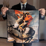 Battisti Pocket Square / Bandana Jacques-Louis David Napoleon Alps Art Painting Pure Silk