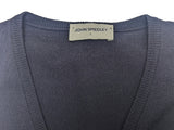 John Smedley Sweater Vest L Navy Extrafine Merino
