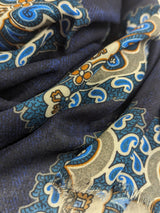 Battisti Scarf Navy/Blue Batik Print Modal/Cashmere whisper
