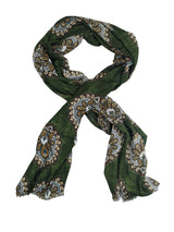 Battisti Scarf Forest Green Batik Print Modal/Cashmere whisper