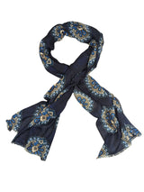 Battisti Scarf Navy/Blue Batik Print Modal/Cashmere whisper