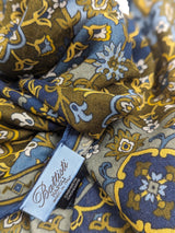 Battisti Scarf Navy/Grey/Brown Vintage Print Modal/Cashmere whisper