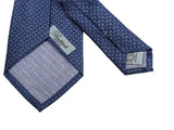 Battisti Tie Mid blue with micro floral pattern, hidden pocket, pure silk
