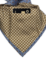 Battisti Tie Light Blue Small Brown/Navy Florets 2-button & pocket Pure silk