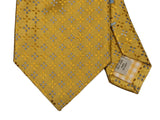 Battisti Tie Golden Yellow Woven Pattern 1-button & pocket Pure silk