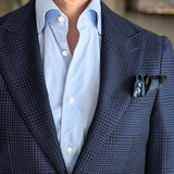 Benjamin Sport Coat Navy Check 2-button Peak Soft Shoulder Wool