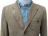Fay Driving Coat M Tan 3-Button Heavy Cotton Twill