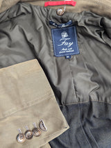 Fay Driving Coat M Tan 3-Button Heavy Cotton Twill