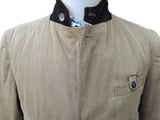 Fay Driving Coat M Tan 3-Button Heavy Cotton Twill
