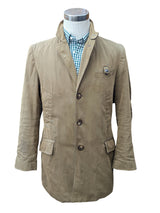 Fay Driving Coat M Tan 3-Button Heavy Cotton Twill
