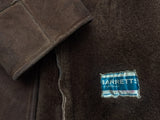 Vintage Barretts Leather Lambsuede Shearling Coat S/38 Brown