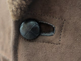 Vintage Barretts Leather Lambsuede Shearling Coat S/38 Brown