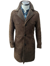 Vintage Baily's Leather Lambsuede Shearling Coat XS/S Brown