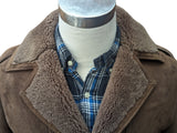Vintage Baily's Leather Lambsuede Shearling Coat XS/S Brown