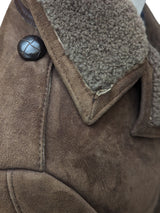 Vintage Baily's Leather Lambsuede Shearling Coat XS/S Brown