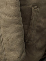Vintage Morlands Leather Lambsuede Shearling Coat S/M Beige