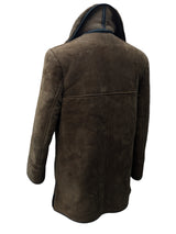 Vintage Murray Leather Lambsuede Shearling Coat S/38 Brown