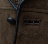 Vintage Murray Leather Lambsuede Shearling Coat S/38 Brown