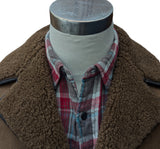 Vintage Murray Leather Lambsuede Shearling Coat S/38 Brown