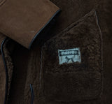 Vintage Murray Leather Lambsuede Shearling Coat S/38 Brown