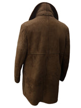 Vintage Barretts Leather Lambsuede Shearling Coat L/XL Brown